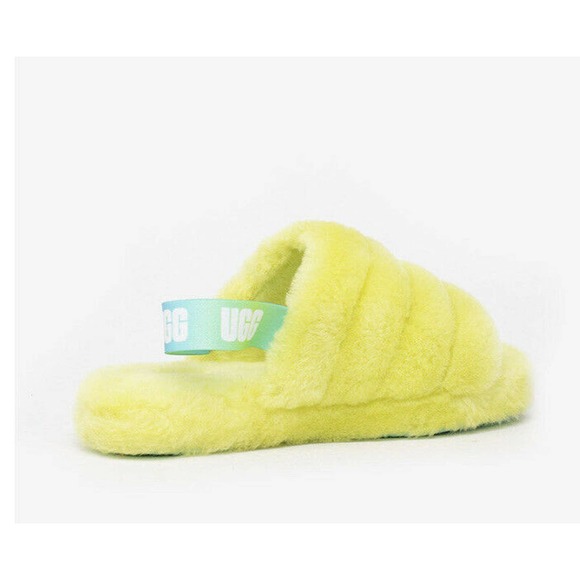 UGG Fluff Yeah Slide Pollen Gradient Yellow Slippers Sz 5 NEW - Picture 2 of 10